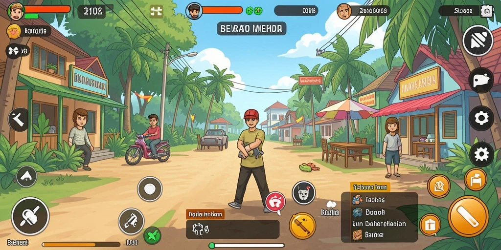 Screenshot menunjukkan tampilan antarmuka yang menarik dan user-friendly.
